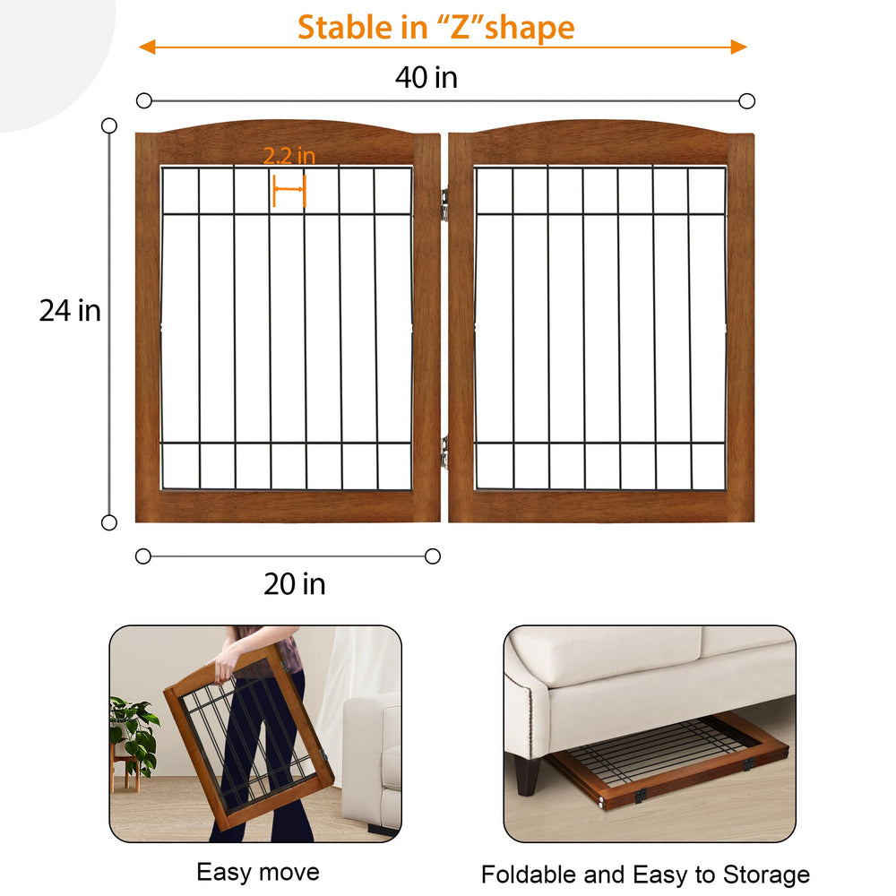 LZRS gate folded for compact storage beside furniture.