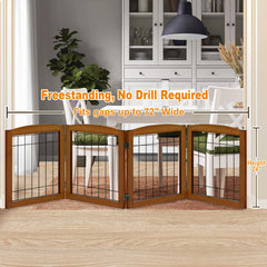 LZRS 4-panel dog gate 360-degree-hinge enables versatile setup in tight hallways.