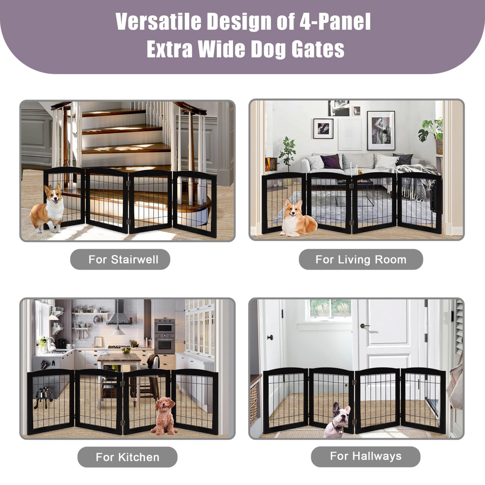 LZRS 4-panel gate indoor-use design fits stairs, doorways, and busy living spaces.