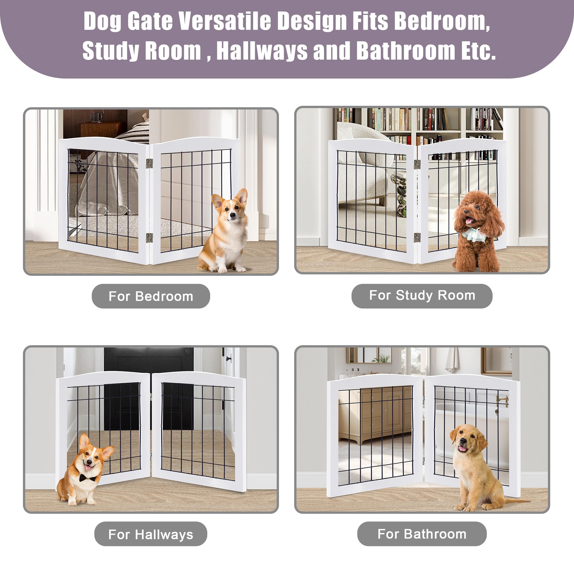 LZRS Hallway dog gate use demonstrates easy containment for small to medium pets.