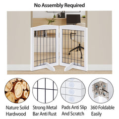 LZRS Wooden Dog Gate 30in height provides visible height for pet containment in hallways