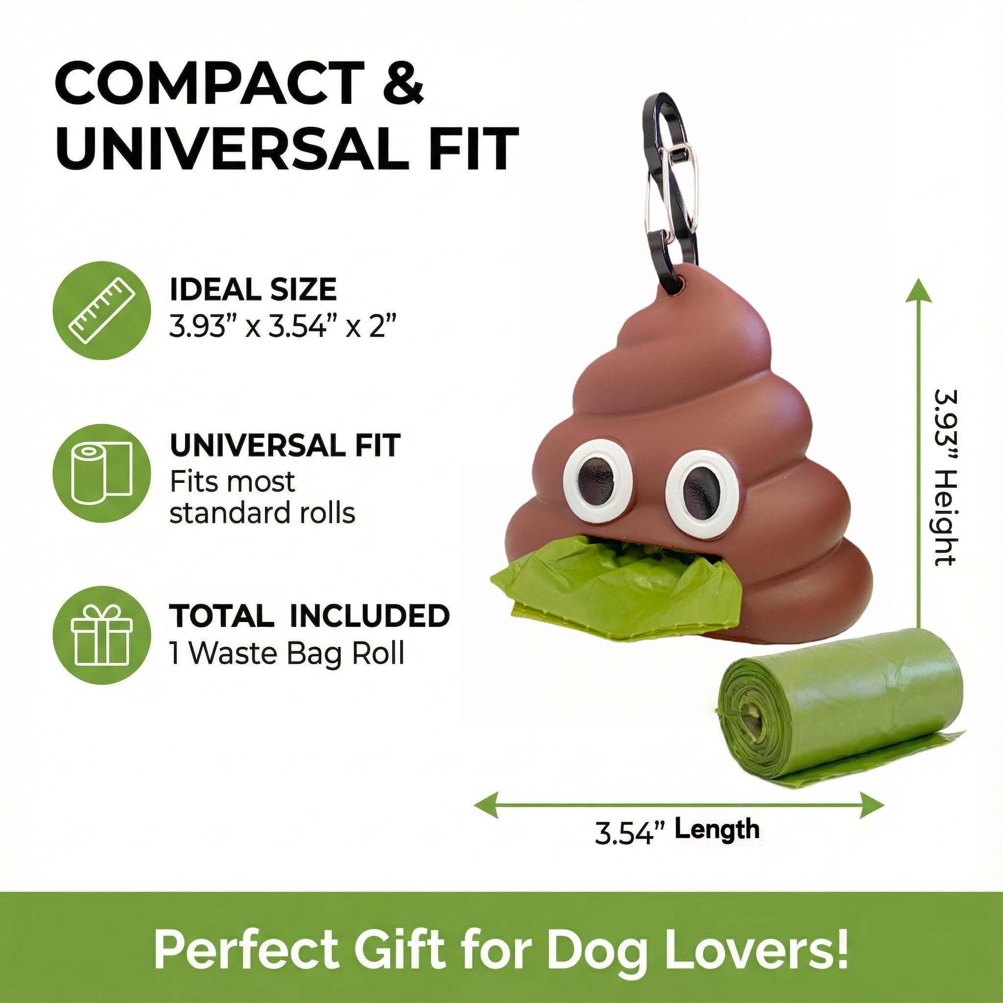 LZSOMPK poop bag dispenser with roll of 15 bags for ready-use walks.