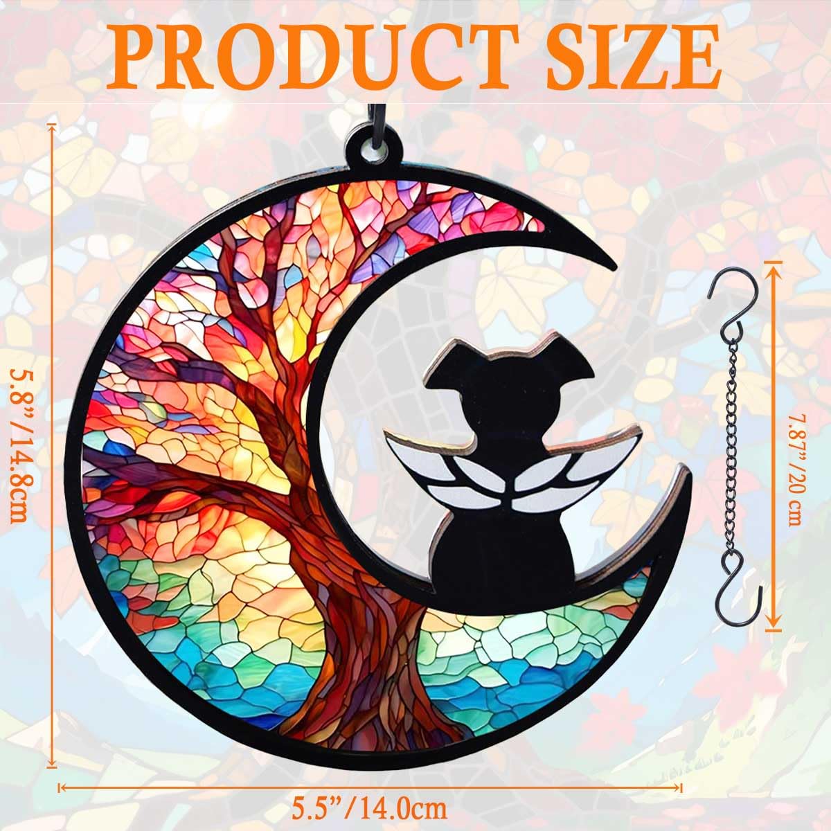 LZXLXS dog memorial suncatcher rainbow-bridge card keepsake reminder