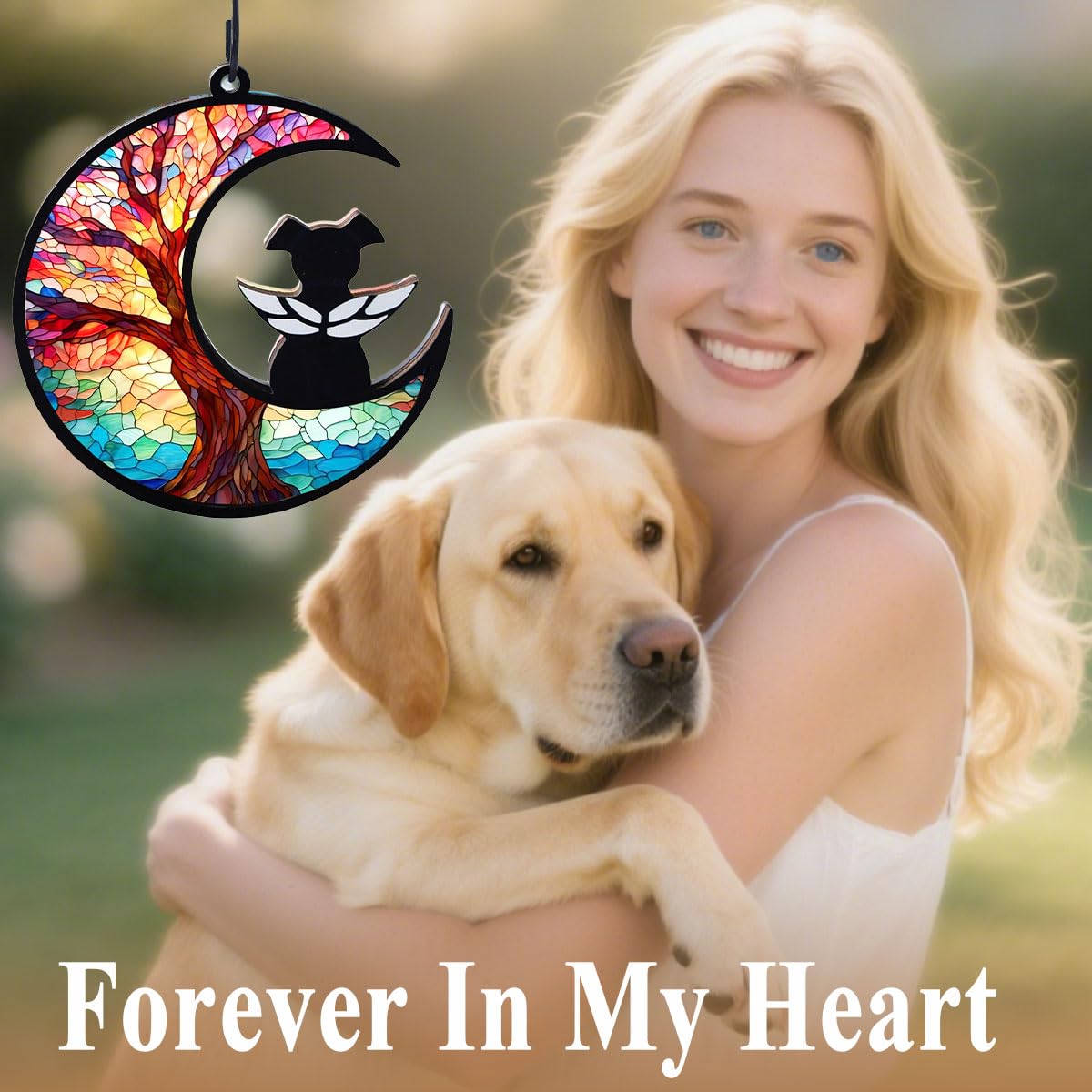 LZXLXS dog memorial suncatcher sunlight glow window display with remembrance