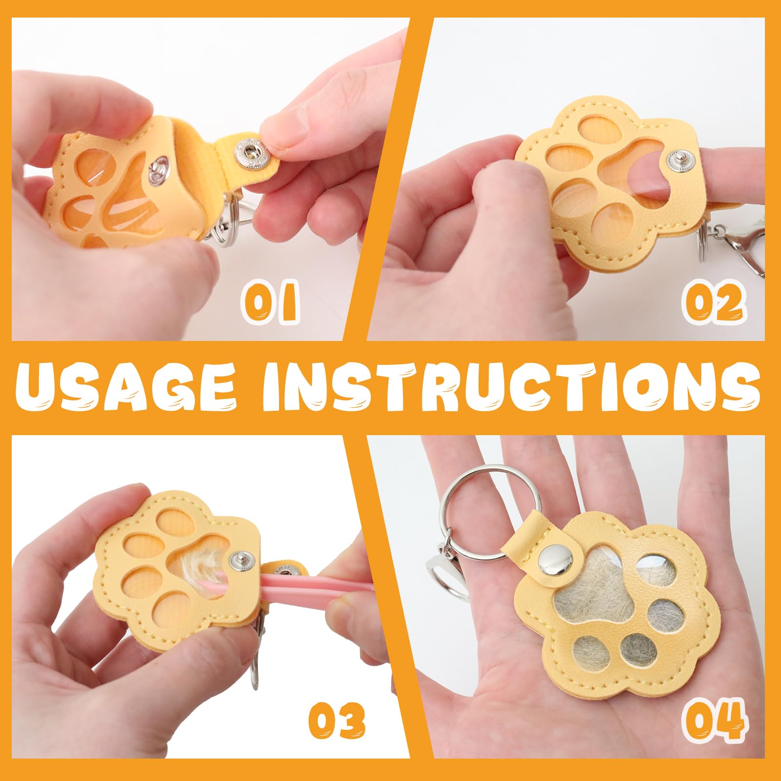 LzzzFZCF cat paw-shaped keychain highlights premium leather memorial potential.
