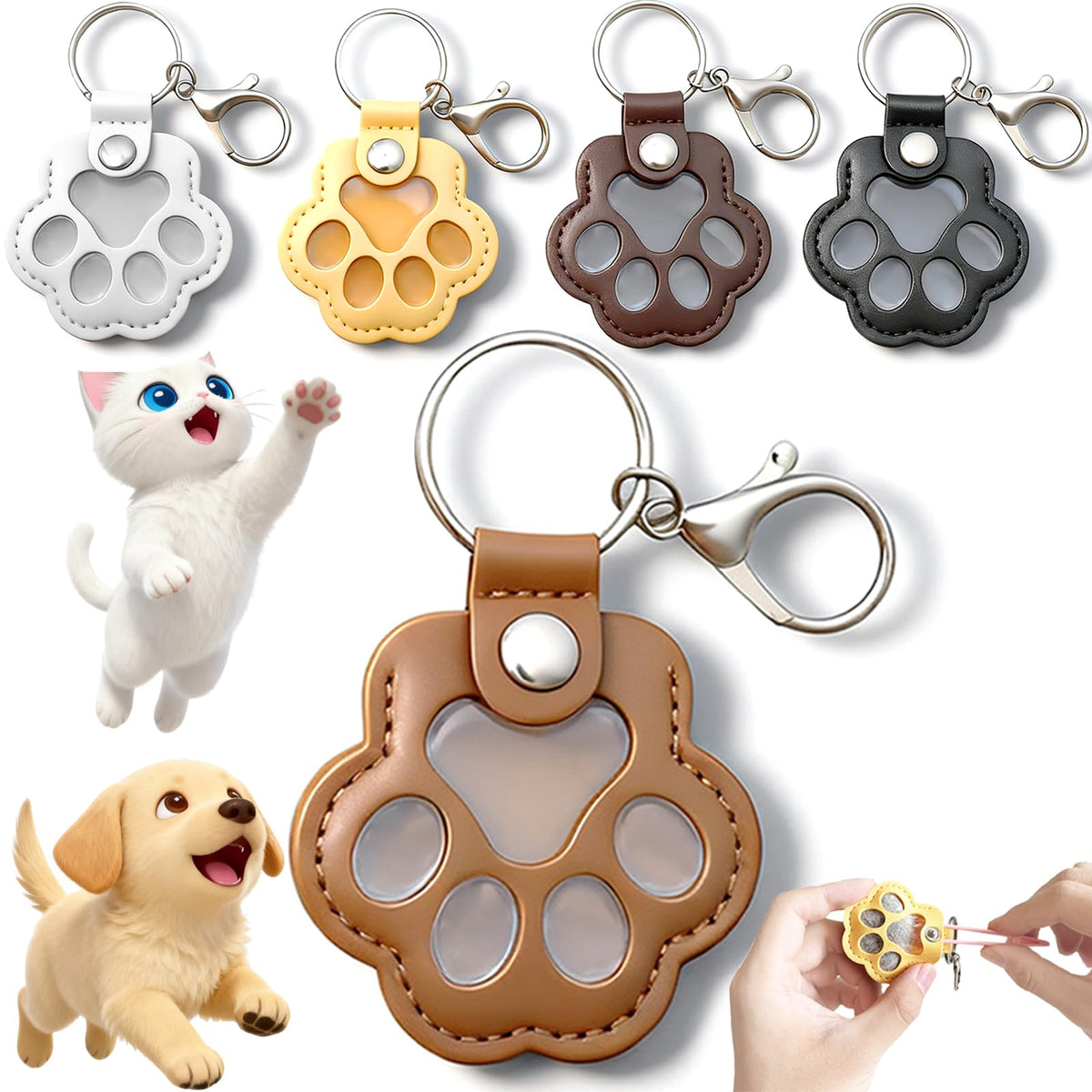 LzzzFZCF dog hair keychain with tweezers keeps memories portable and ready to display.