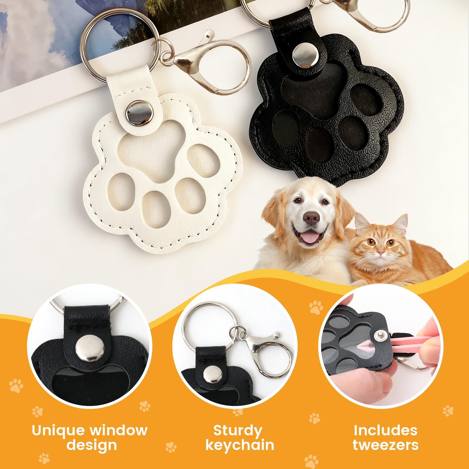 LzzzFZCF leather paw memory keychain showcases durable craftsmanship and sentiment.