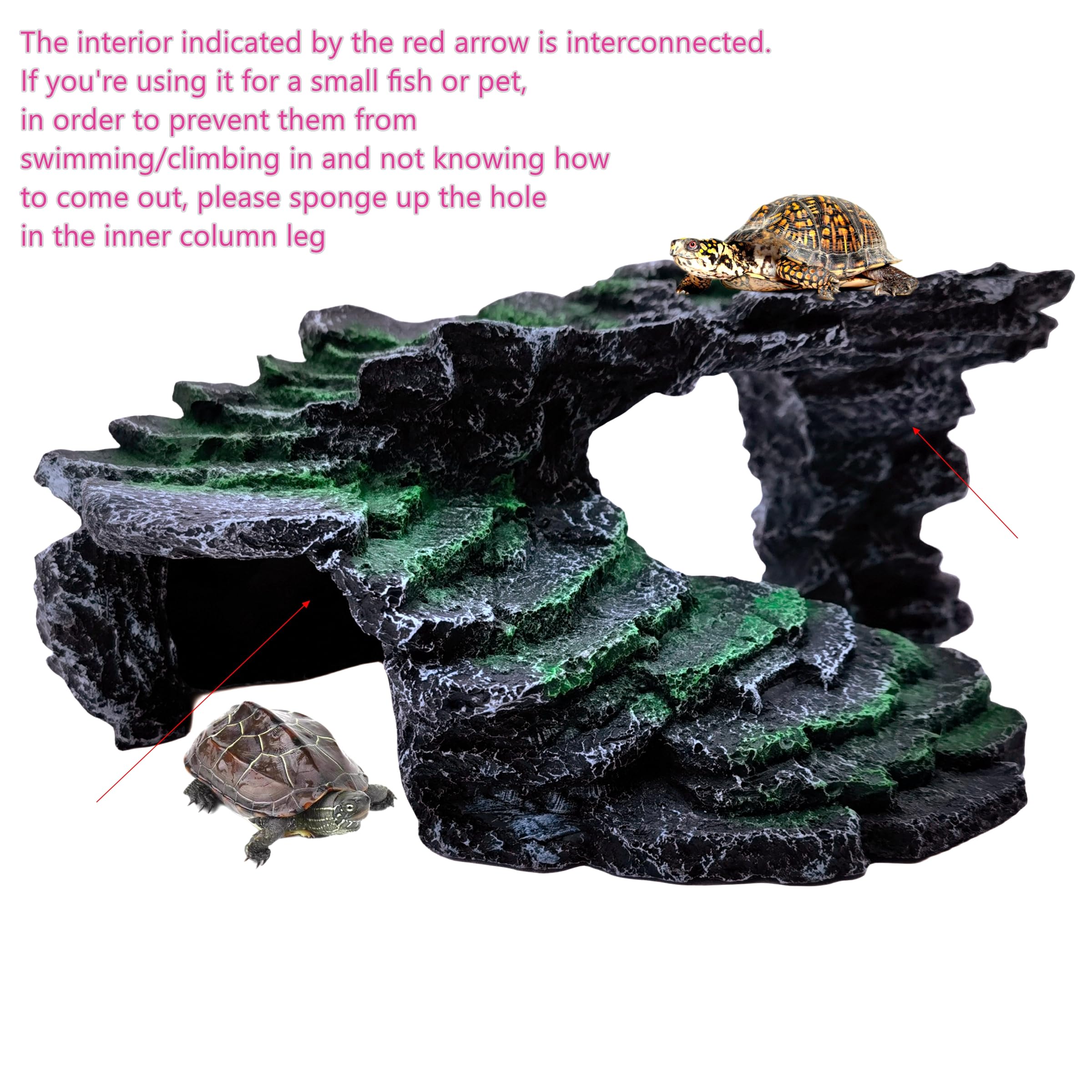 M2cbridge reptile hide resting step ledge dual entrances for climbing and exploration
