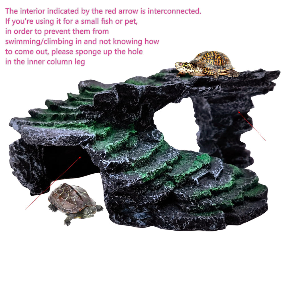 M2cbridge reptile hide resting step ledge dual entrances for climbing and exploration