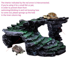 M2cbridge reptile hide resting step ledge dual entrances for climbing and exploration