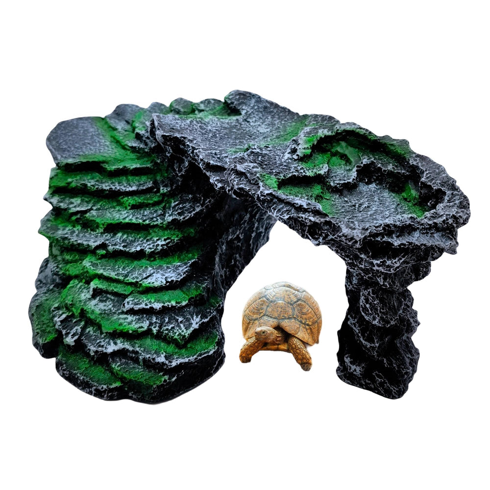 M2cbridge reptile hide resting step ledge natural rock texture enhances aquarium realism