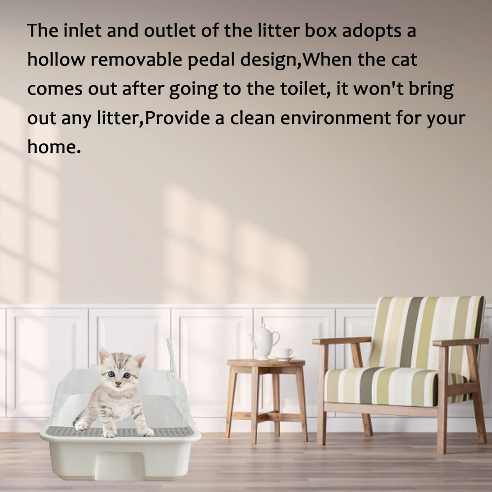 MUYG Open Cat Litter Box small size fits kittens and compact spaces.