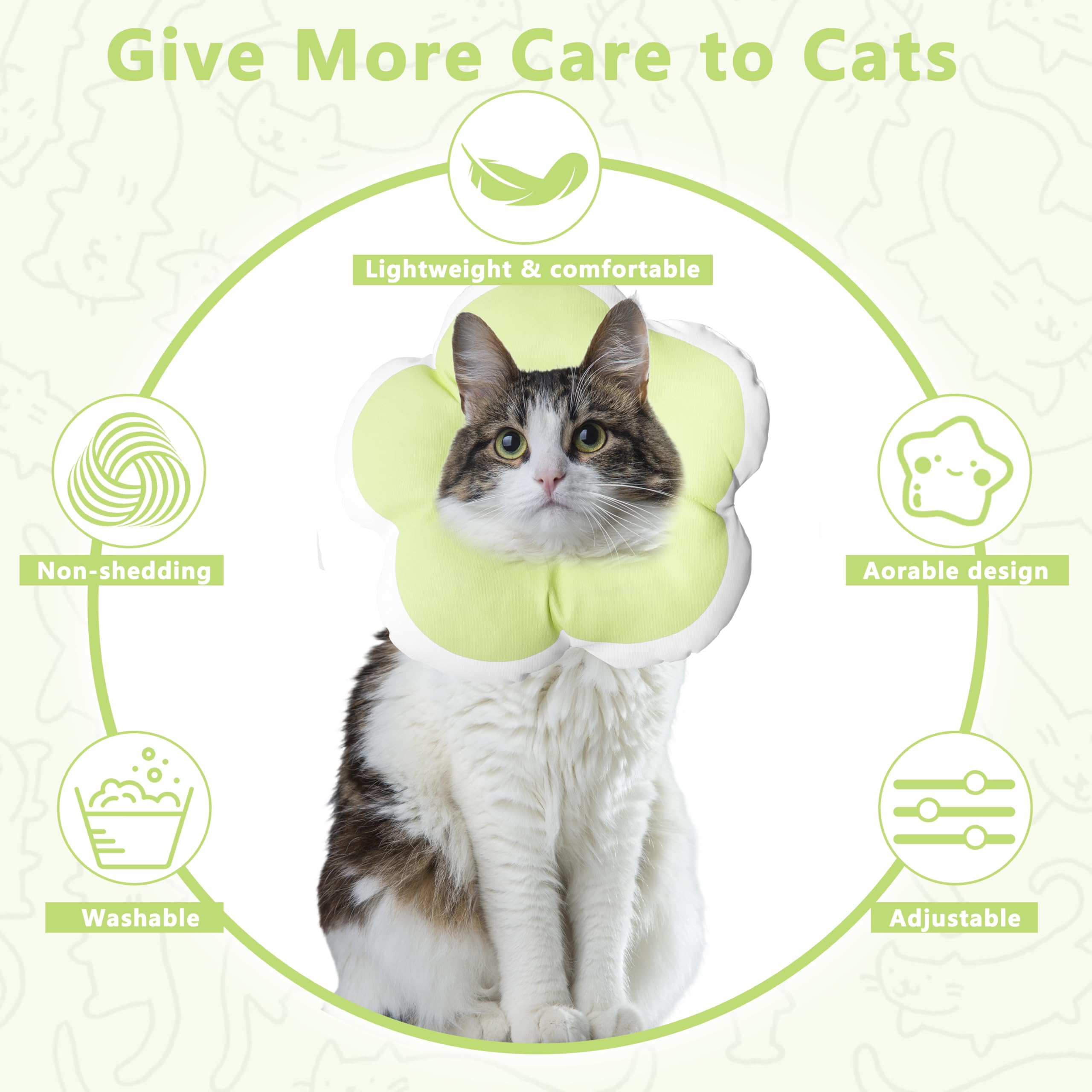 Maalgic Cat Cone Collar waterproof material helps keep fur dry and clean.