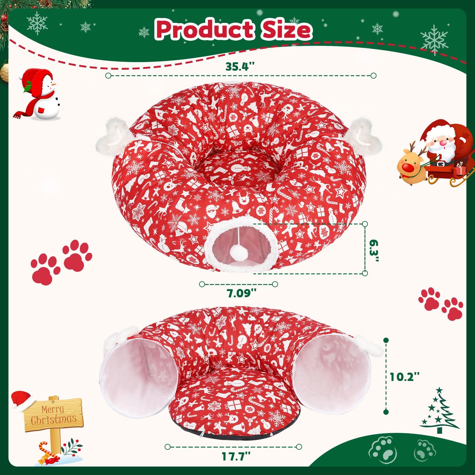 Maansfy Cat Tunnel Bed easy-assembly zipper enables quick setup and transport.