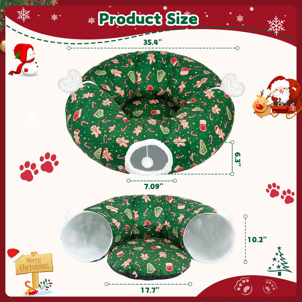 Maansfy cat tunnel bed green foldable storage view easy to store