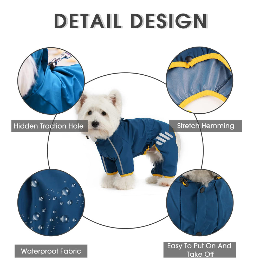 Mabawa dog raincoat waterproof fabric keeps your pup dry in rain.