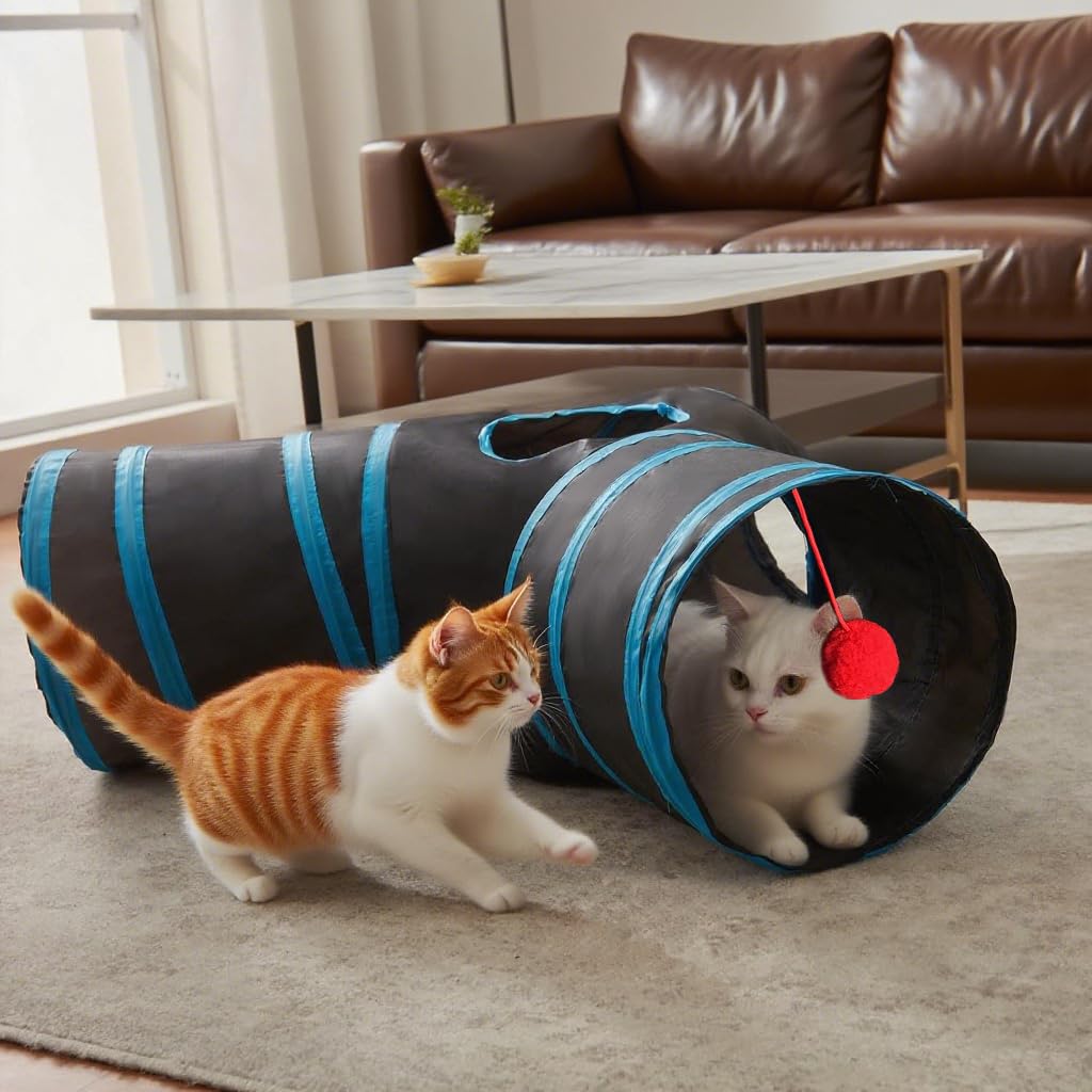 Mabaytir cat tunnel with 3-way design for curious pets
