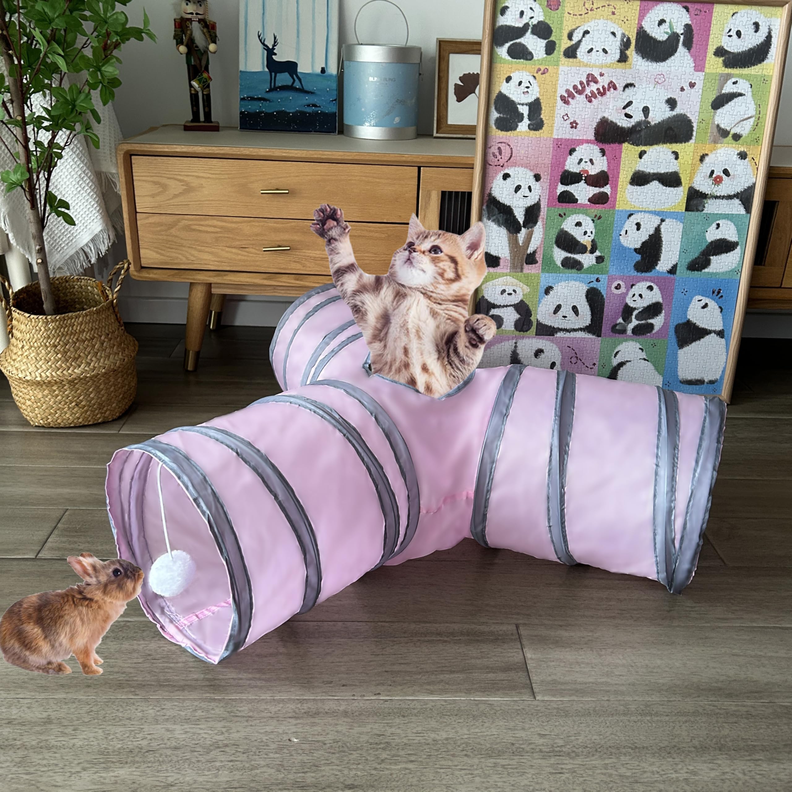 Mabaytir cat tunnel washable fabric for quick cleanups after play.