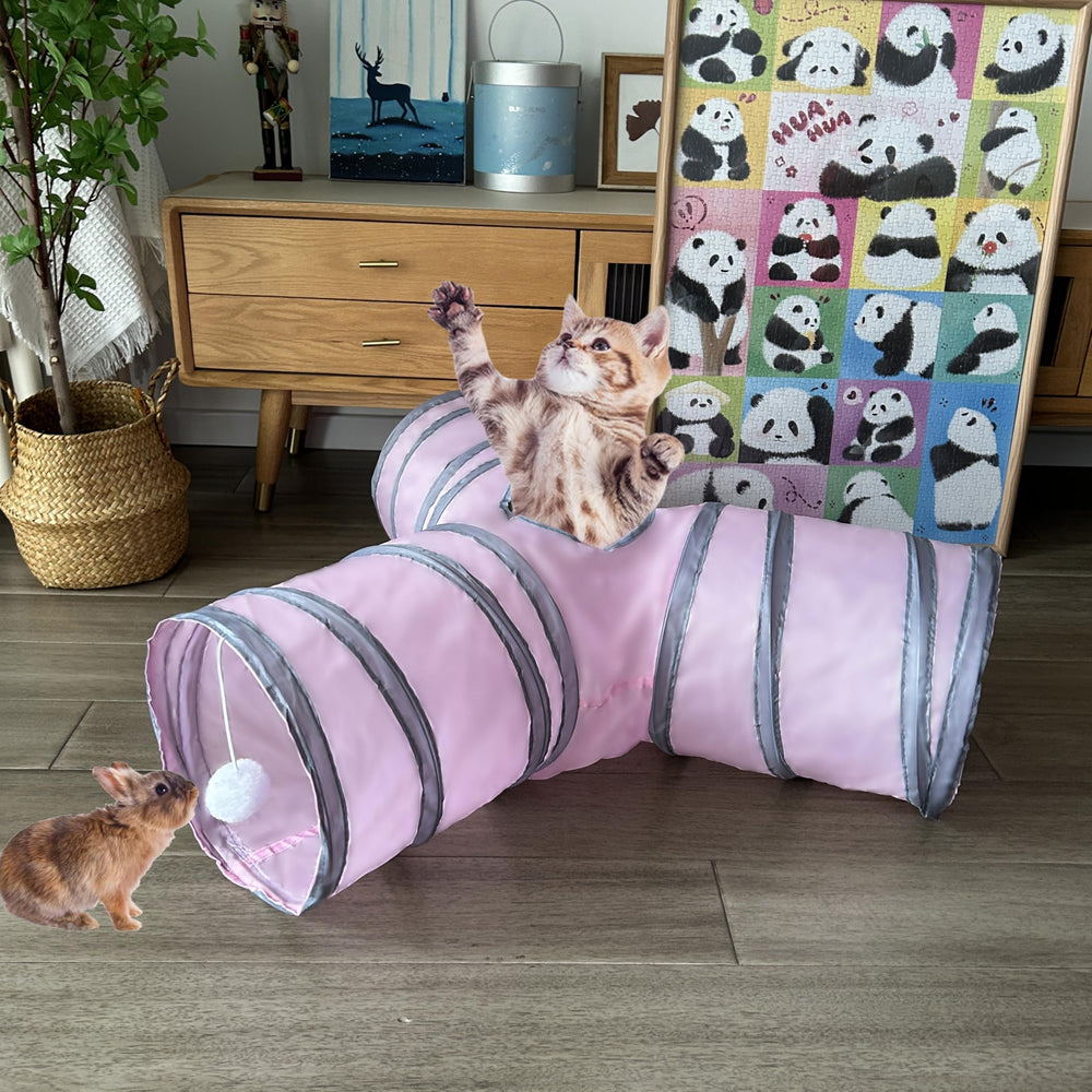 Mabaytir cat tunnel washable fabric for quick cleanups after play.