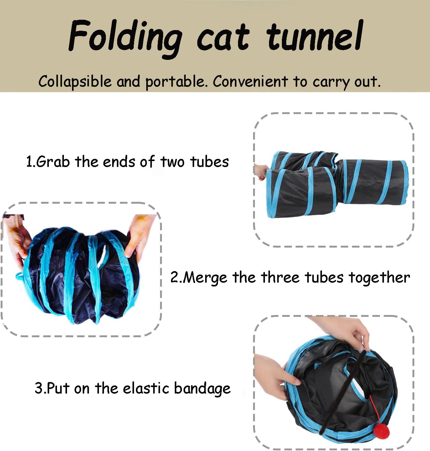 Mabaytir cat tunnel hanging ball attracts pets for exercise