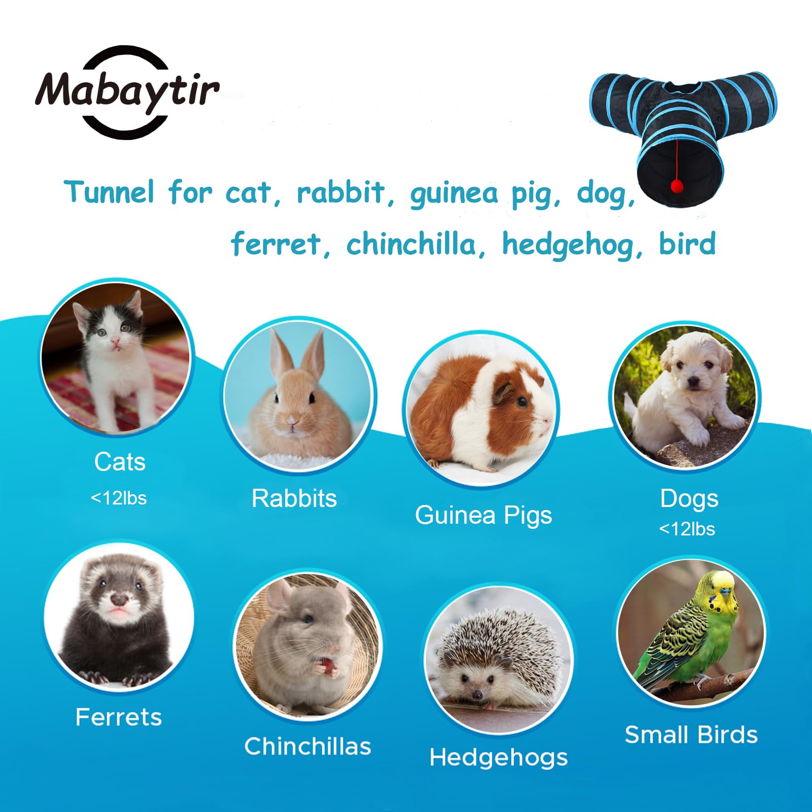 Mabaytir cat tunnel peepholes for quick glances during play