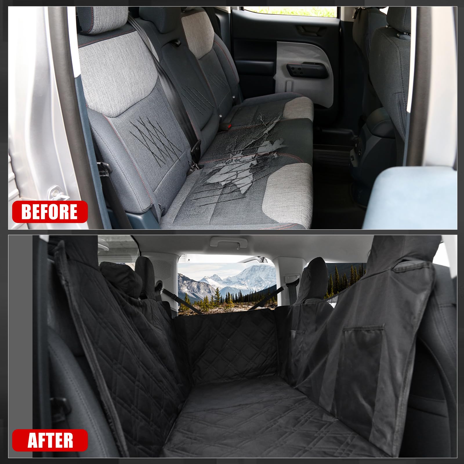 Mabett dog seat cover ford maverick door sides protection keeps paws off doors