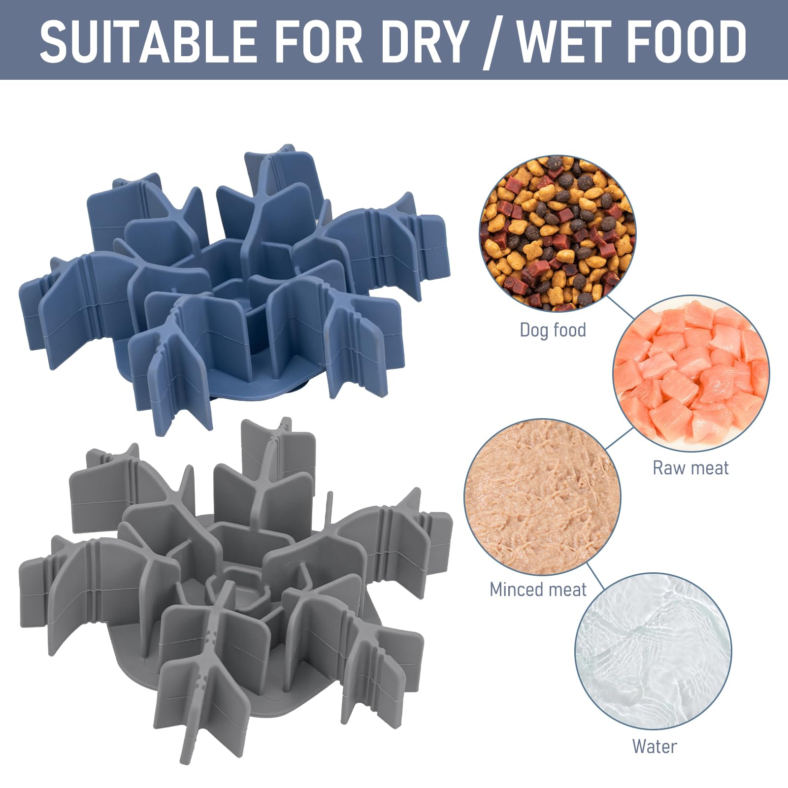Mabnuby slow feeder insert in bowl shows secure grip during feeding