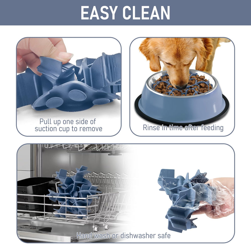 Mabnuby slow feeder insert in-use action promotes slower, more enjoyable meals