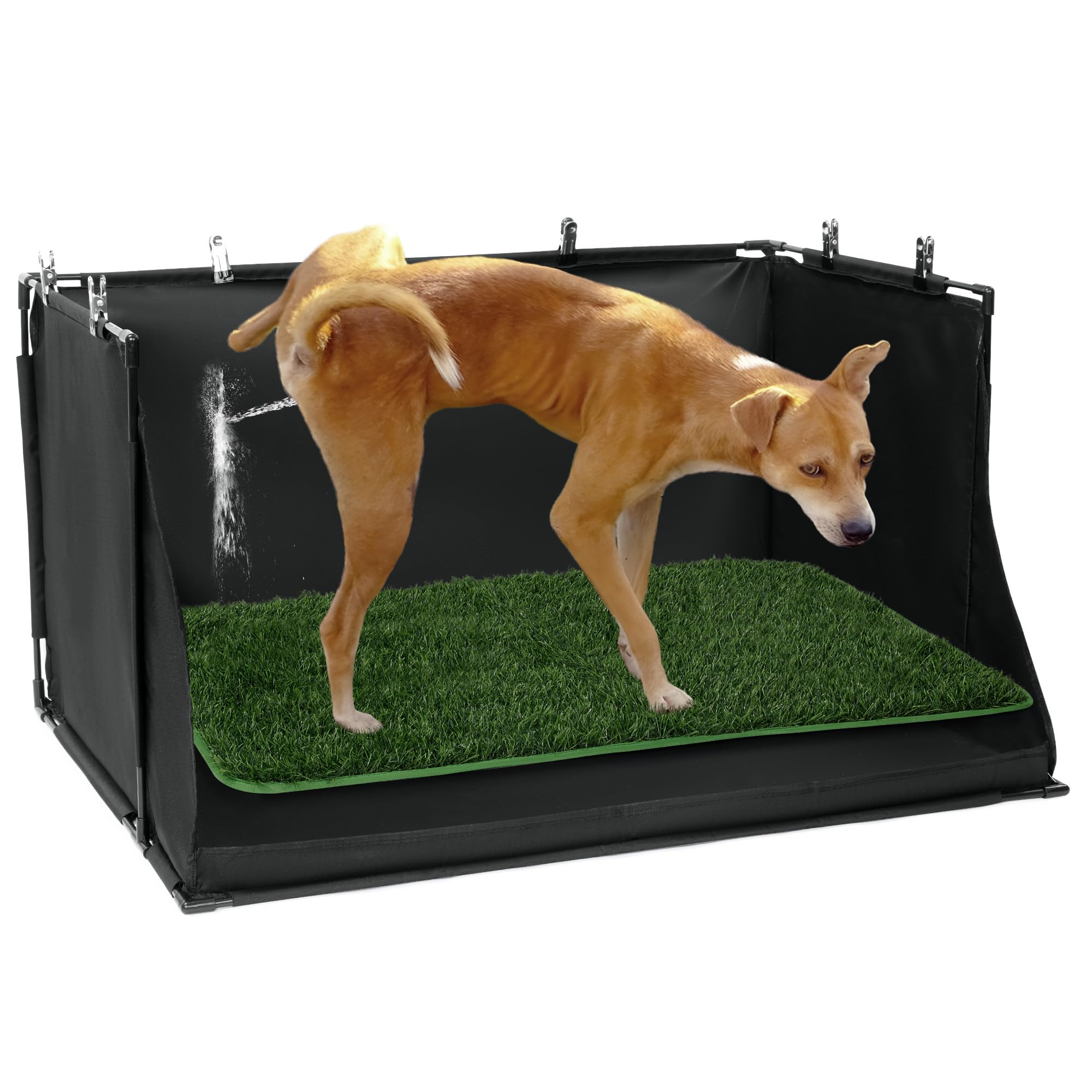 MABOZOO pee pad holder with artificial grass top protects walls during training.