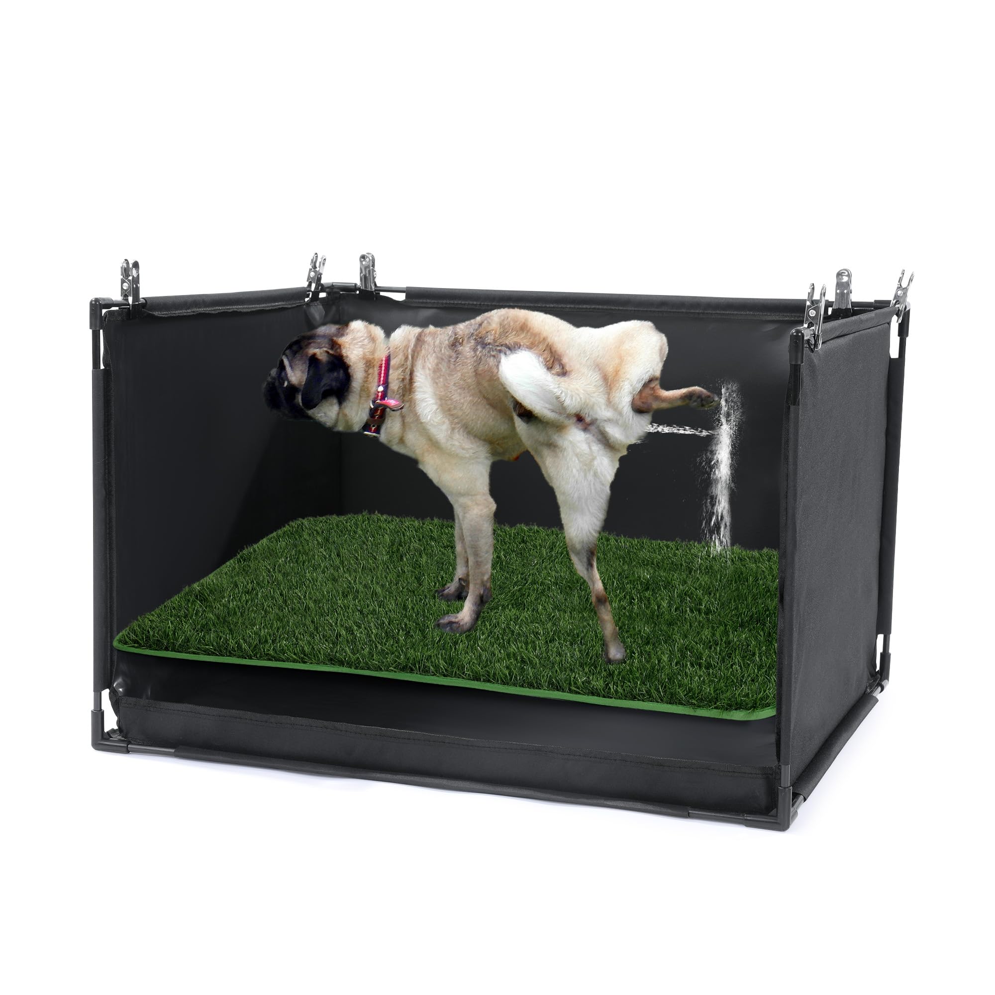 MABOZOO dog pee pad holder with grass surface for quick mess containment.