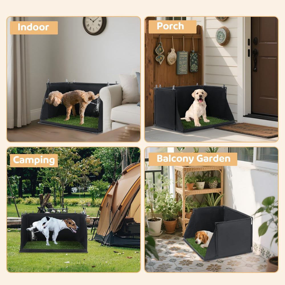 MABOZOO in-use tray protects floors during puppy potty sessions.