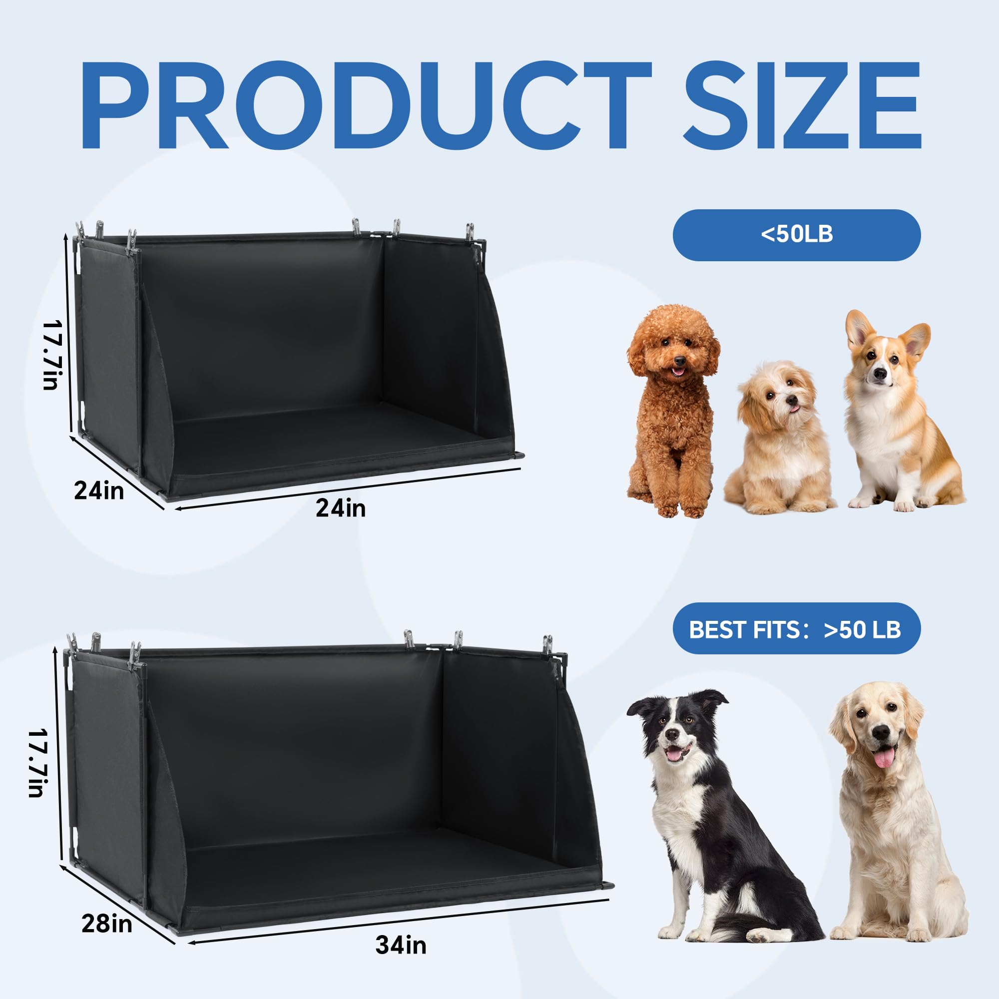 MABOZOO foldable dog potty shield assembled for quick travel setup