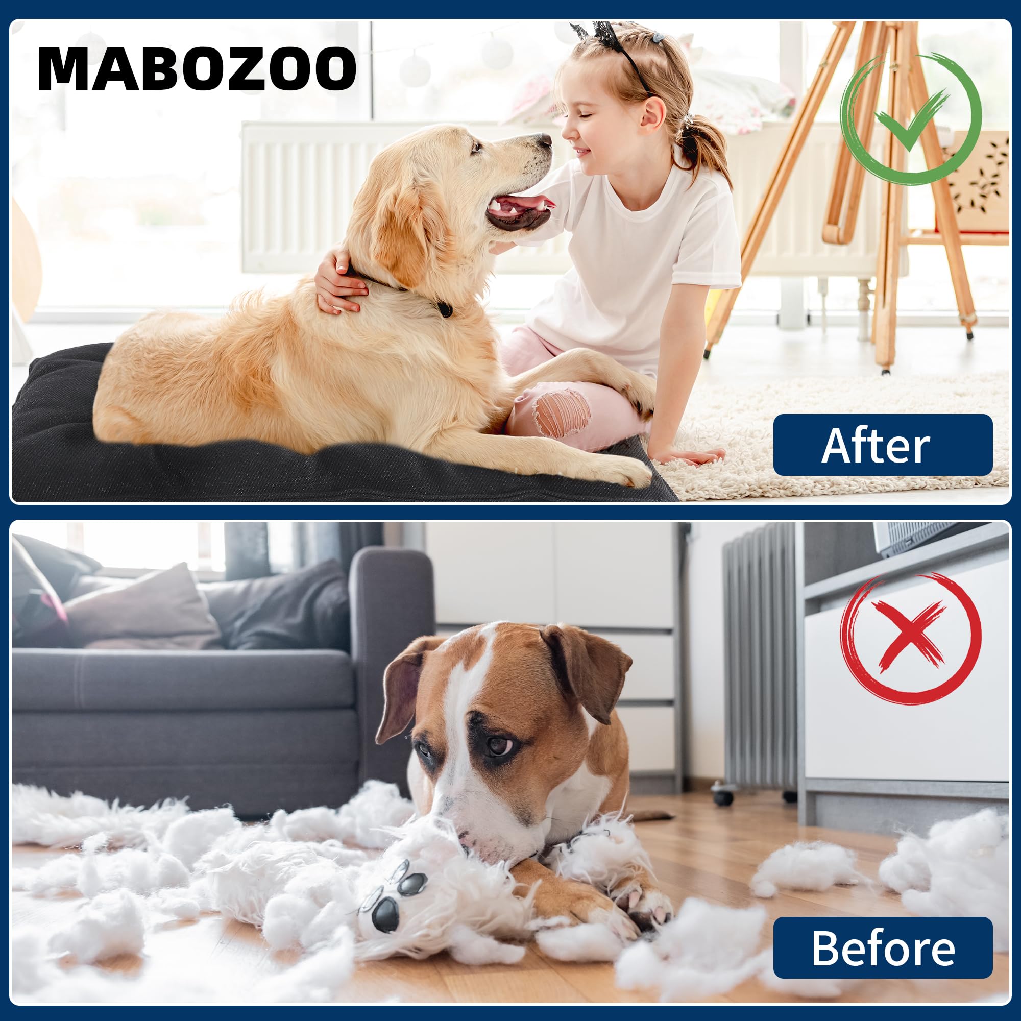 MABOZOO indestructible dog bed closeup showing bite-proof fabric