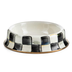 MACKENZIE-CHILDS pet bowl front view Courtly Check for stylish dining