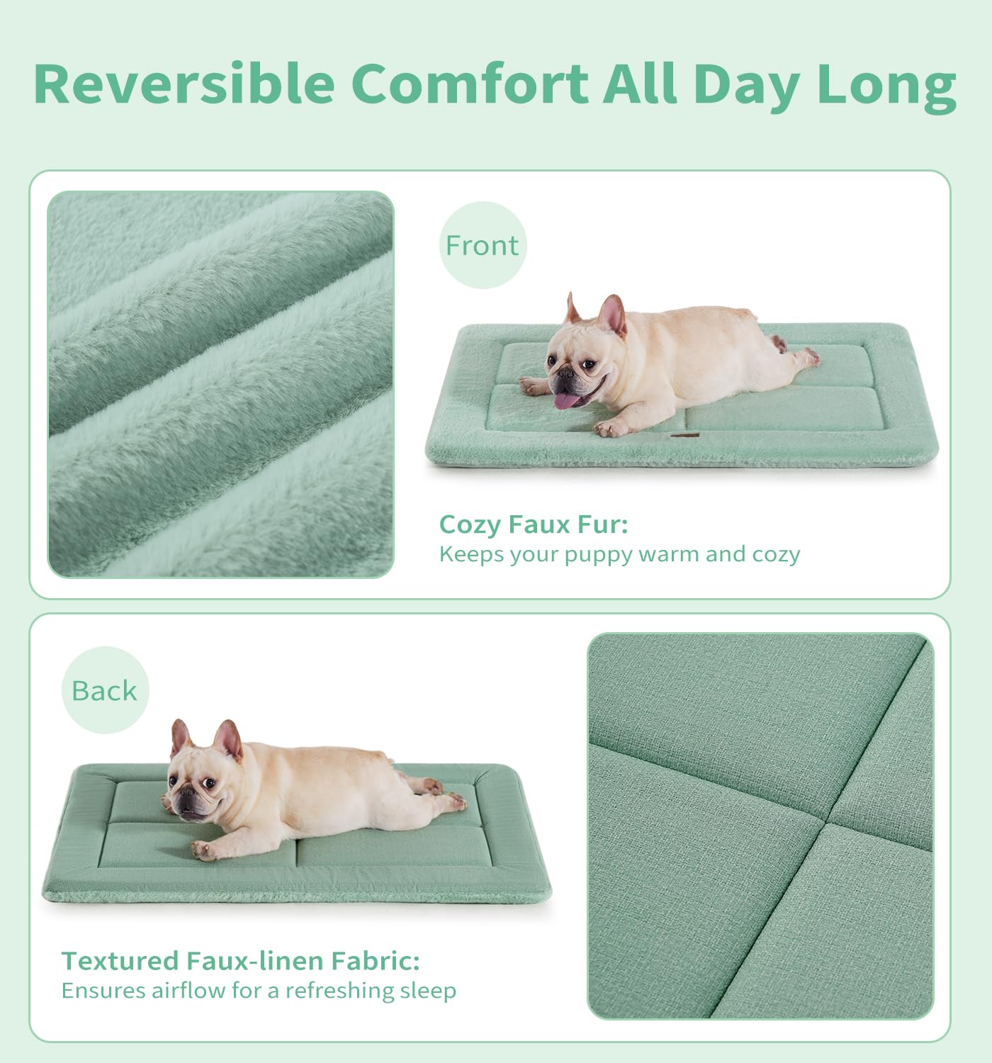 MADE 4 PETS dog crate pad anti-slip green stays in place