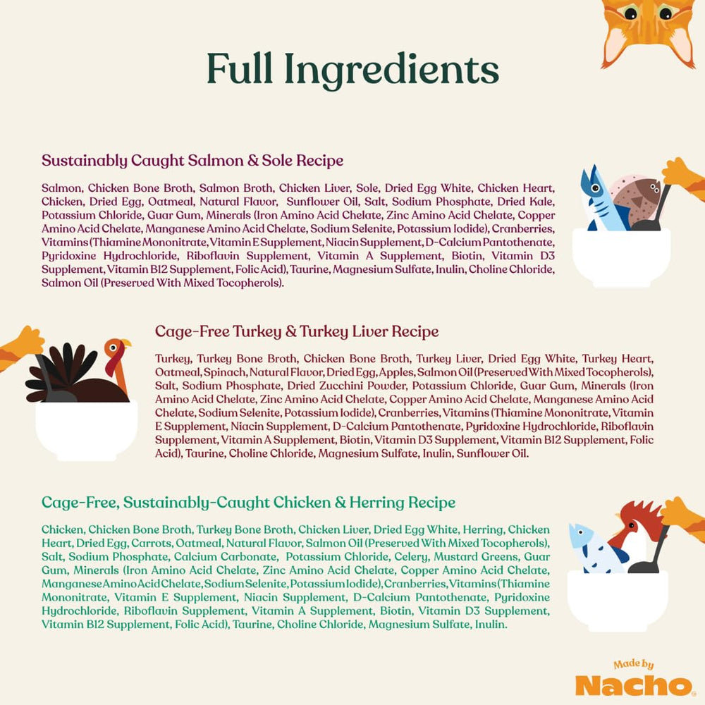 Made by Nacho bone broth hydration pour adds moisture and aroma for cats