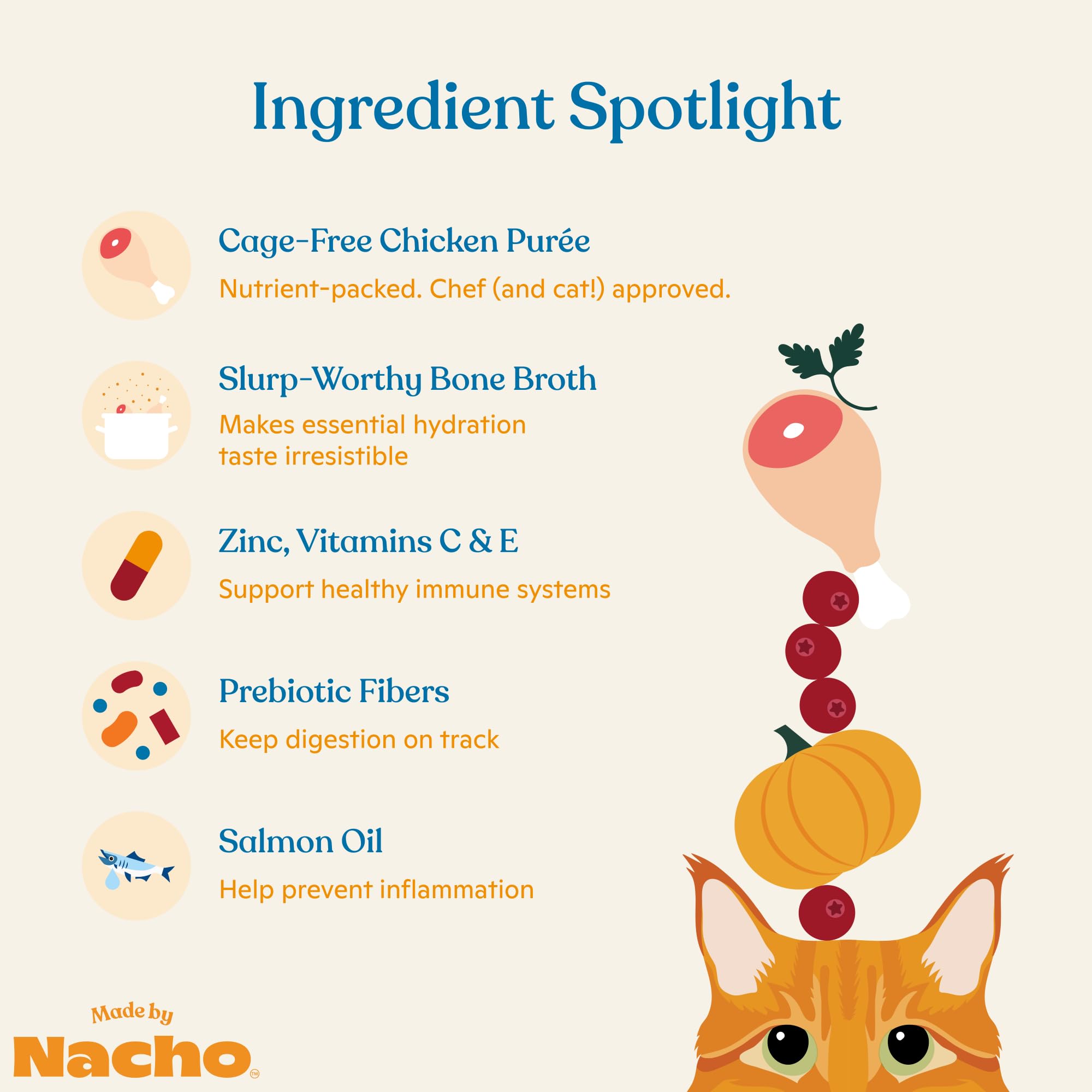 Made by Nacho bone broth topper served on plate with added aroma