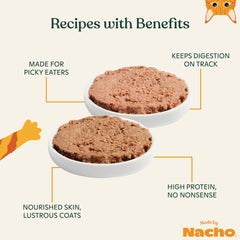 Made by Nacho grain-free ingredients highlight high-protein options for cats.
