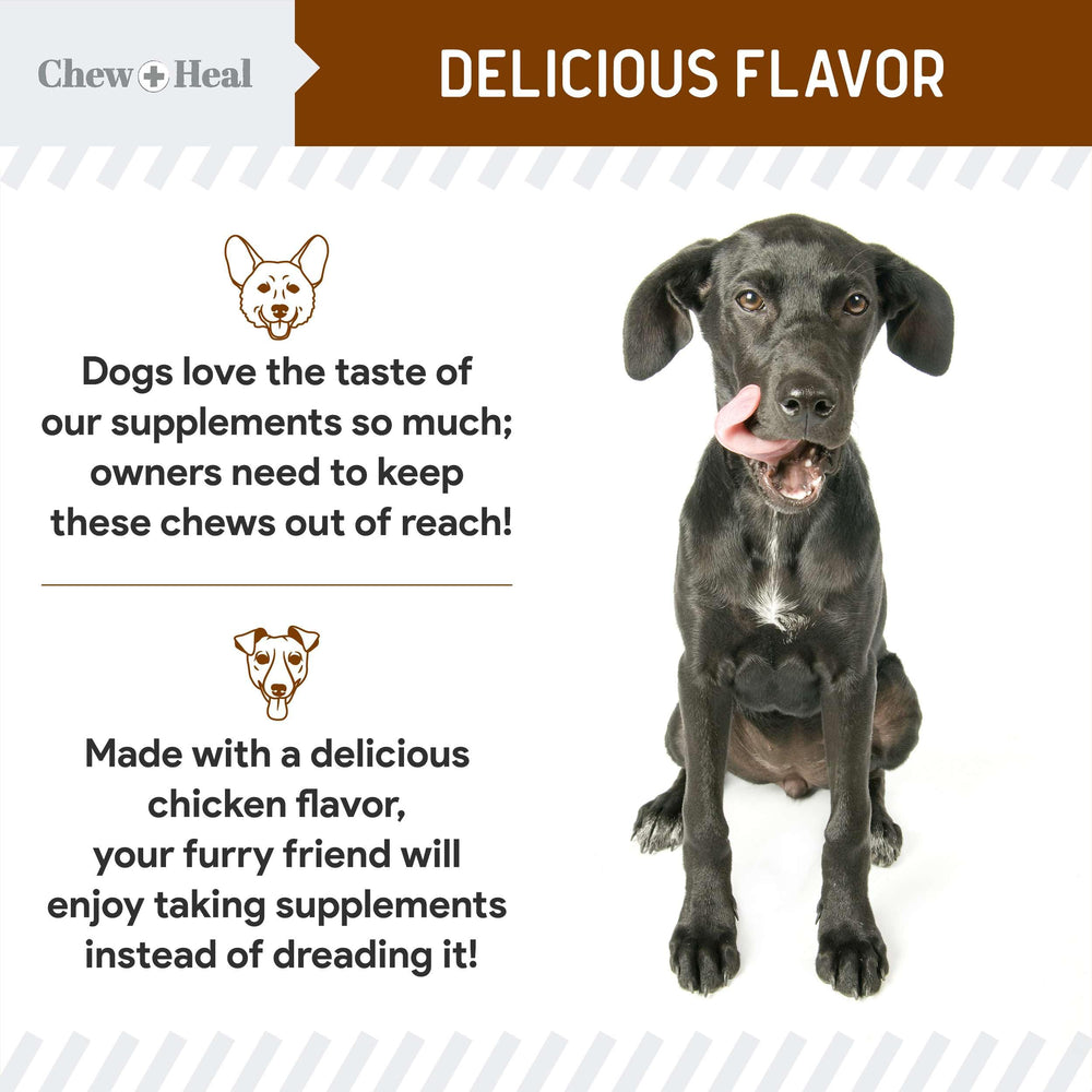 Made in USA seal on Chew Heal Labs No Poo Chews bottle.