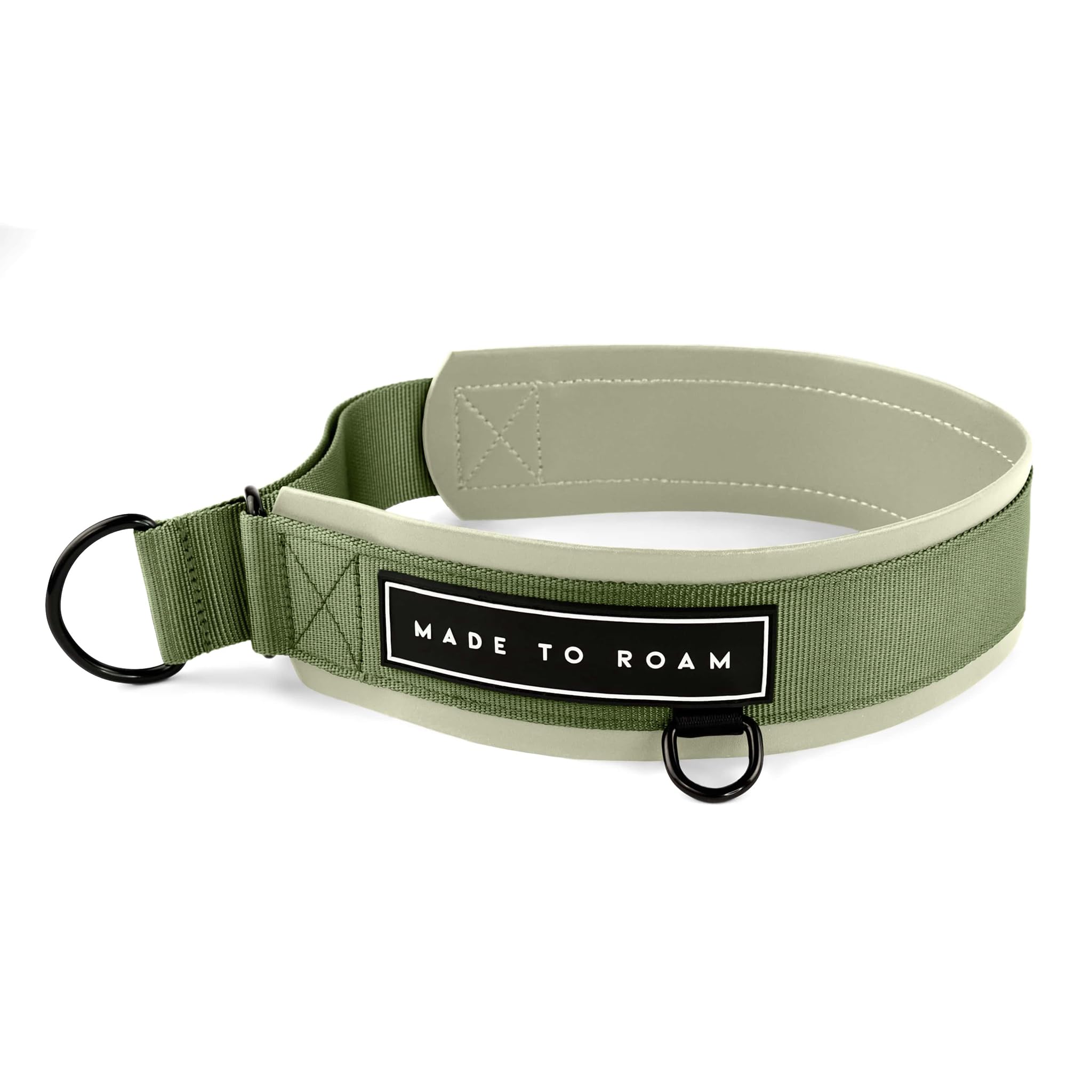 MADE TO ROAM Everyday Collar Washington Rain closeup shows soft vegan leather comfort