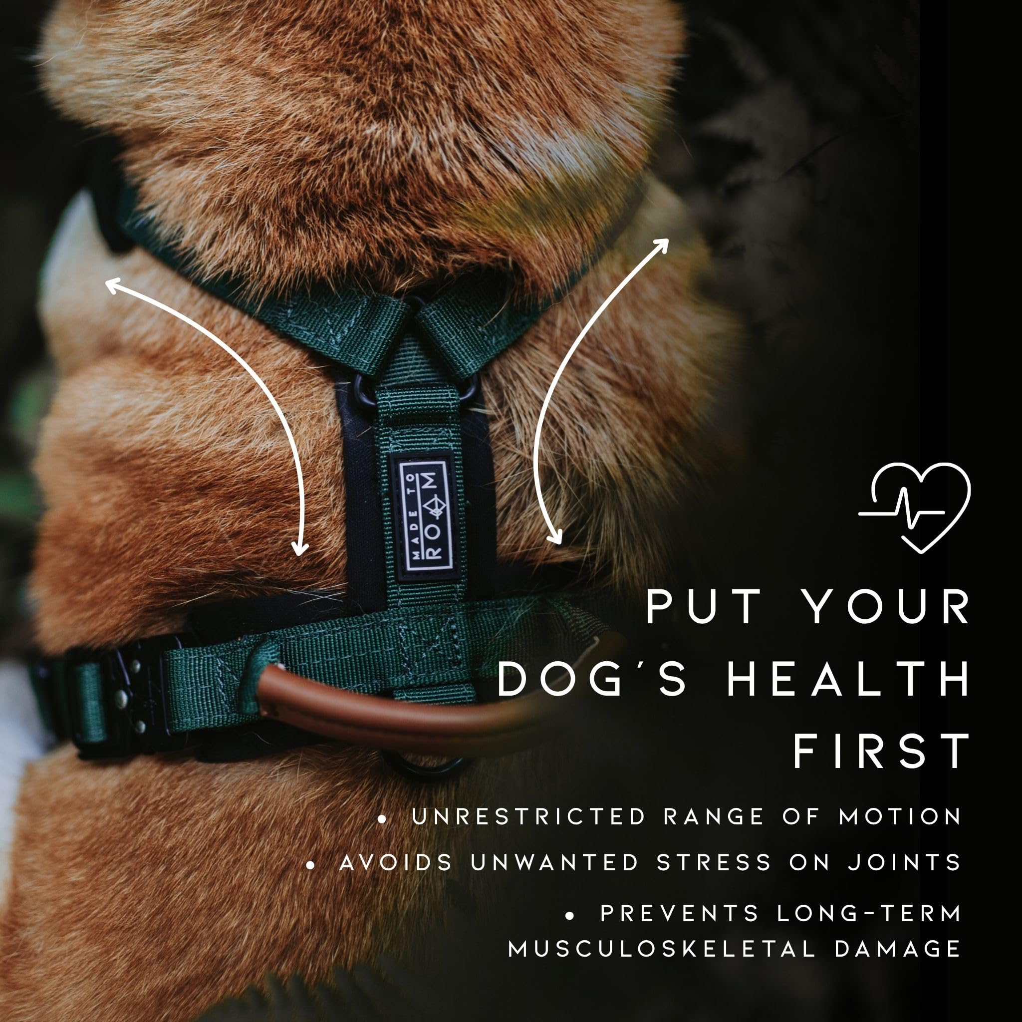 MADE TO ROAM Explorer Harness neoprene padding cushions during extended outdoor adventures.