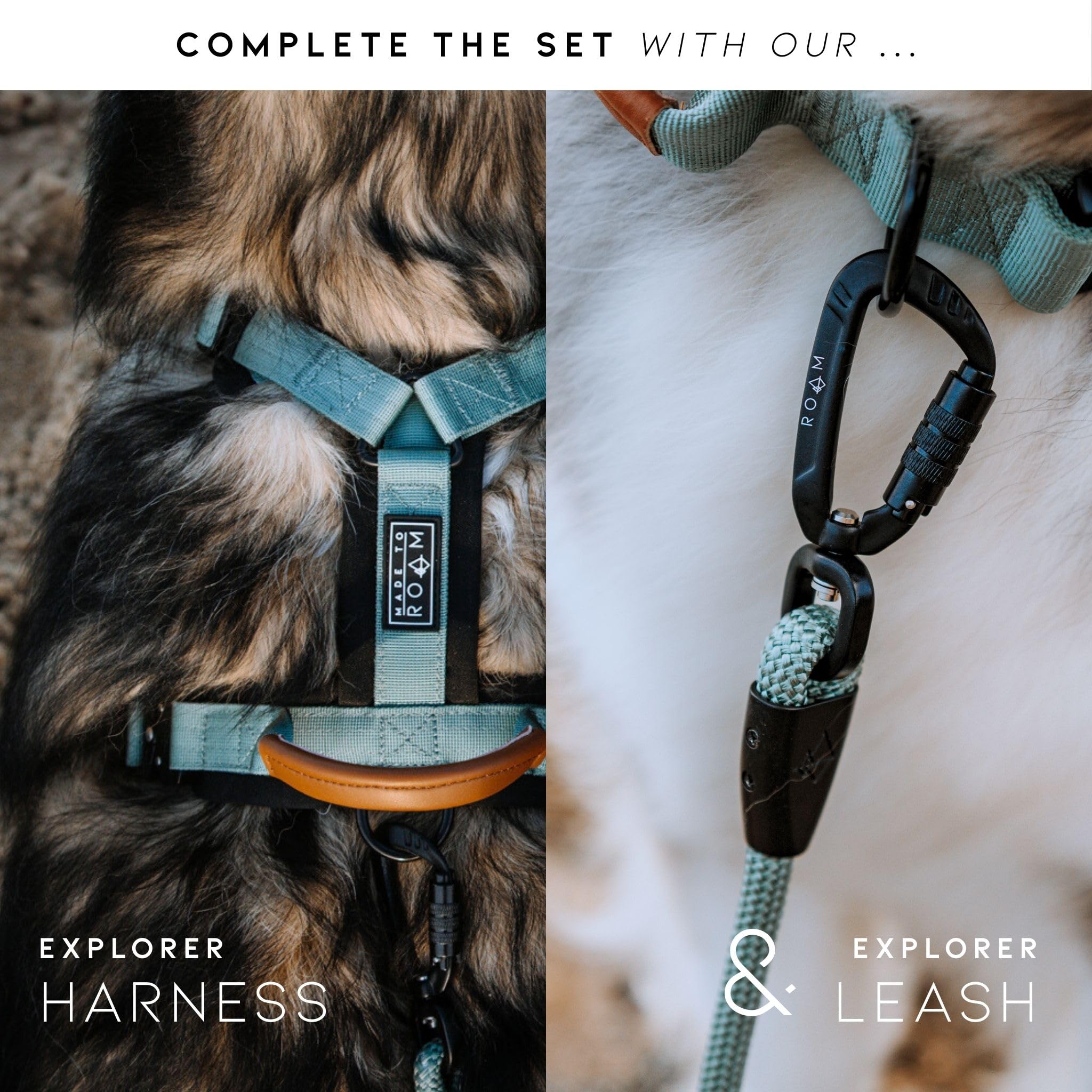 MADE TO ROAM premium dog collar vegan leather handle - comfortable grip for longer training moments