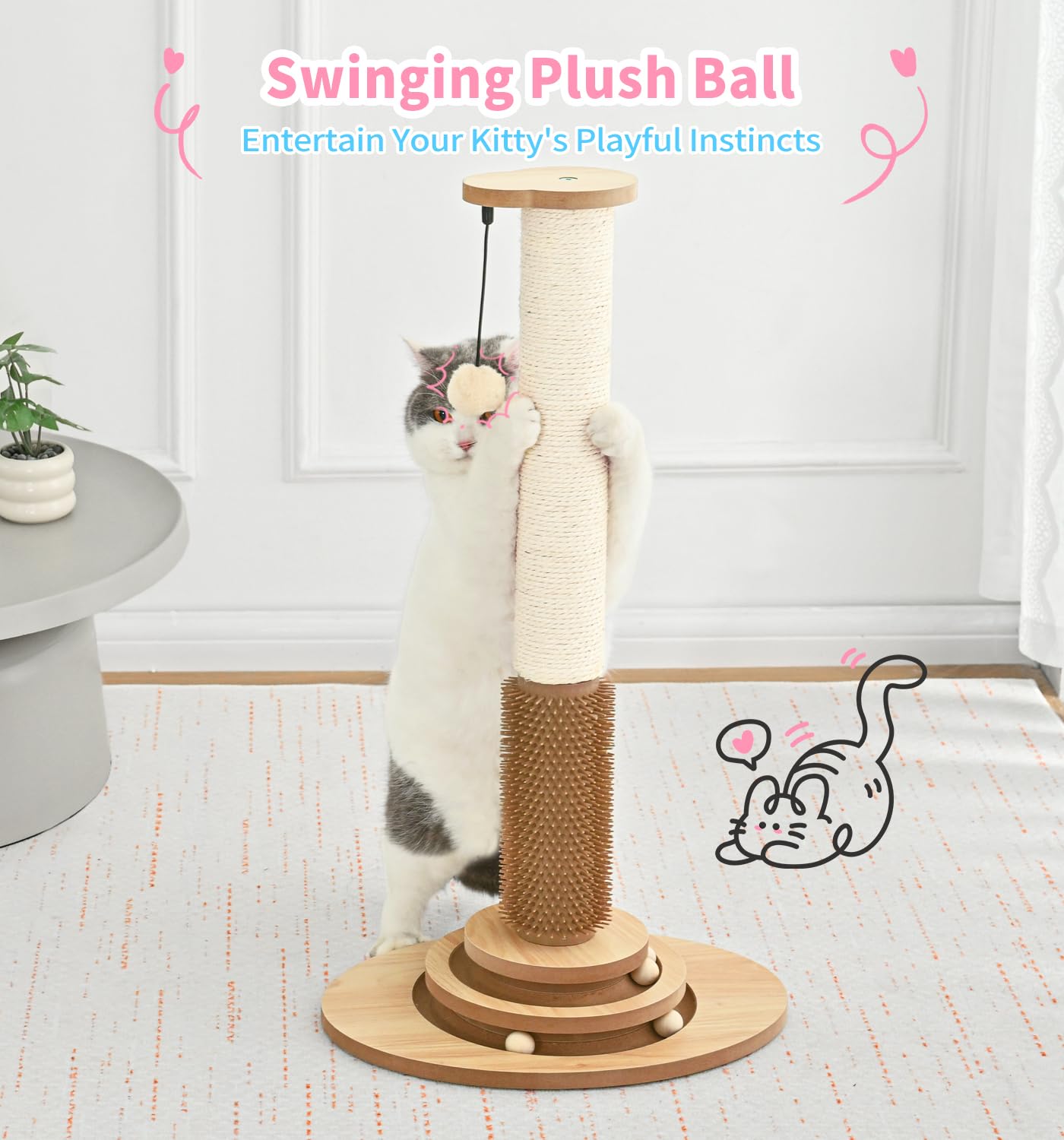 Made4Pets beige scratcher in a cozy living space for décor harmony.