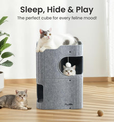 MADE 4 PETS cat house dual entrances enable interactive tunnel play and exploration.