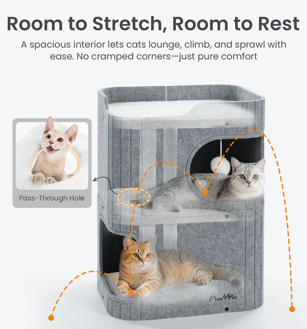 MADE 4 PETS cat house quick assembly saves setup time.