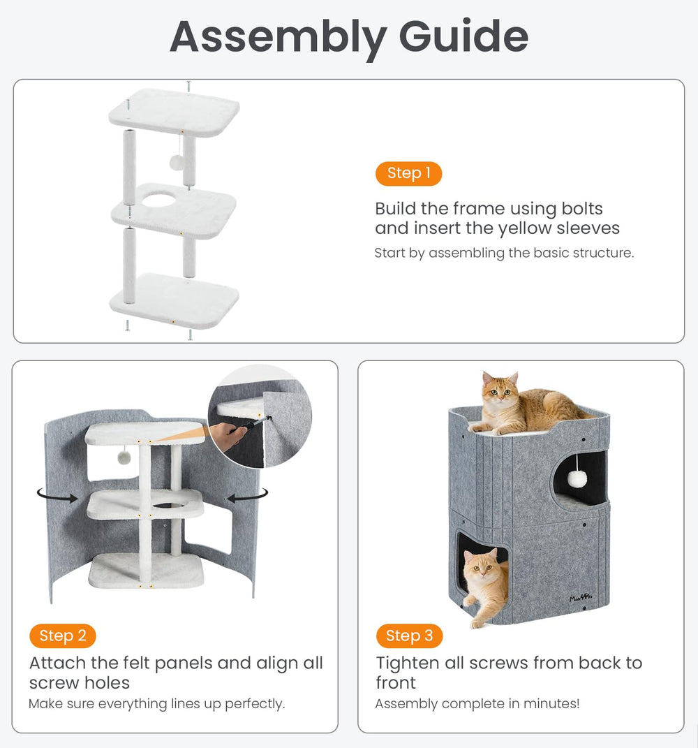 MADE 4 PETS cat house grey color adds chic style and a cozy hideaway.