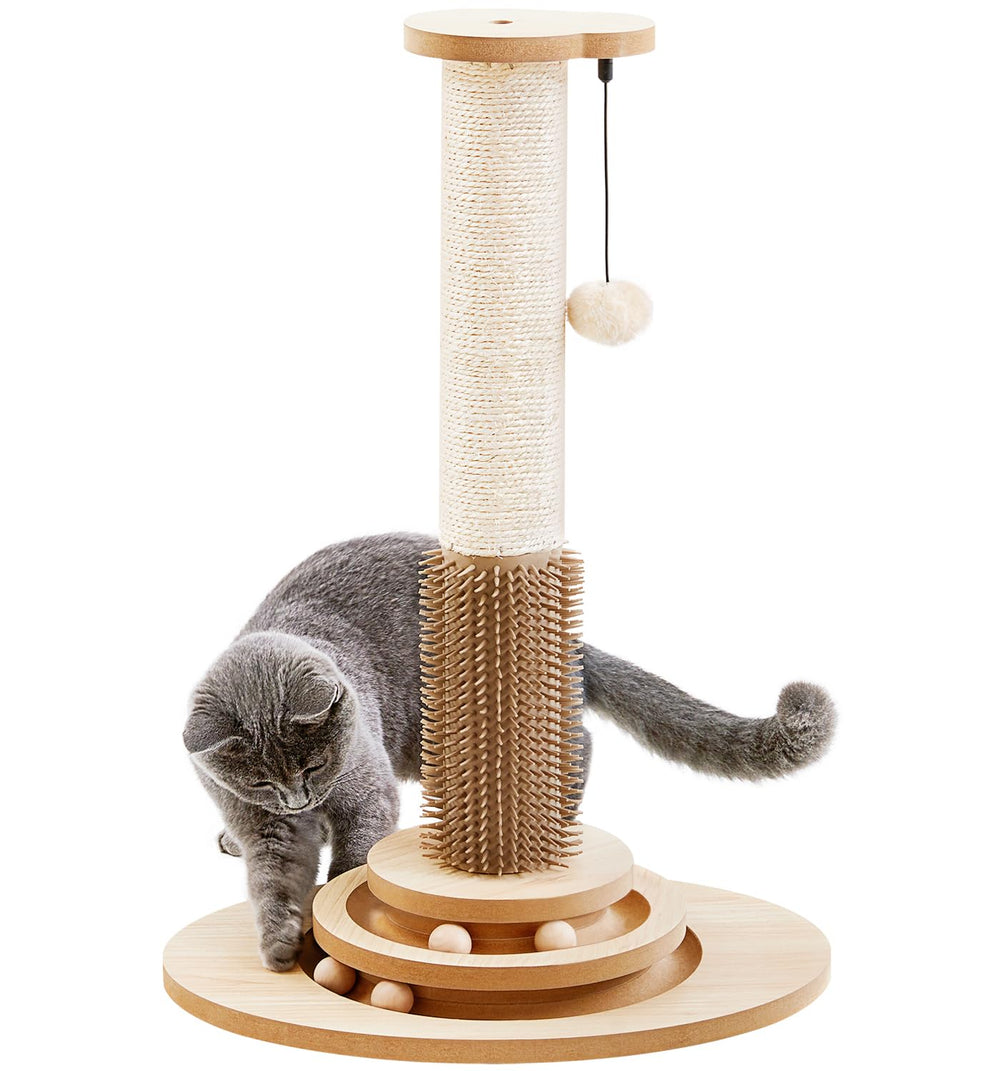 Made4Pets 23-inch cat scratching post with natural sisal texture to protect furniture.