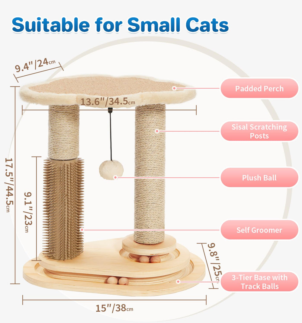 MADE 4 PETS cat self groomer soft bristles offer gentle fur removal without skin irritation.