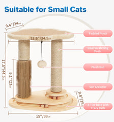 MADE 4 PETS cat self groomer soft bristles offer gentle fur removal without skin irritation.