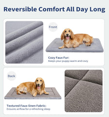 Made4Pets crate pad features reversible design for year-round variety.